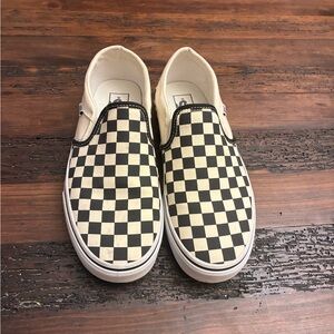 Vans Checkered Slip-On Sneakers - Black and White